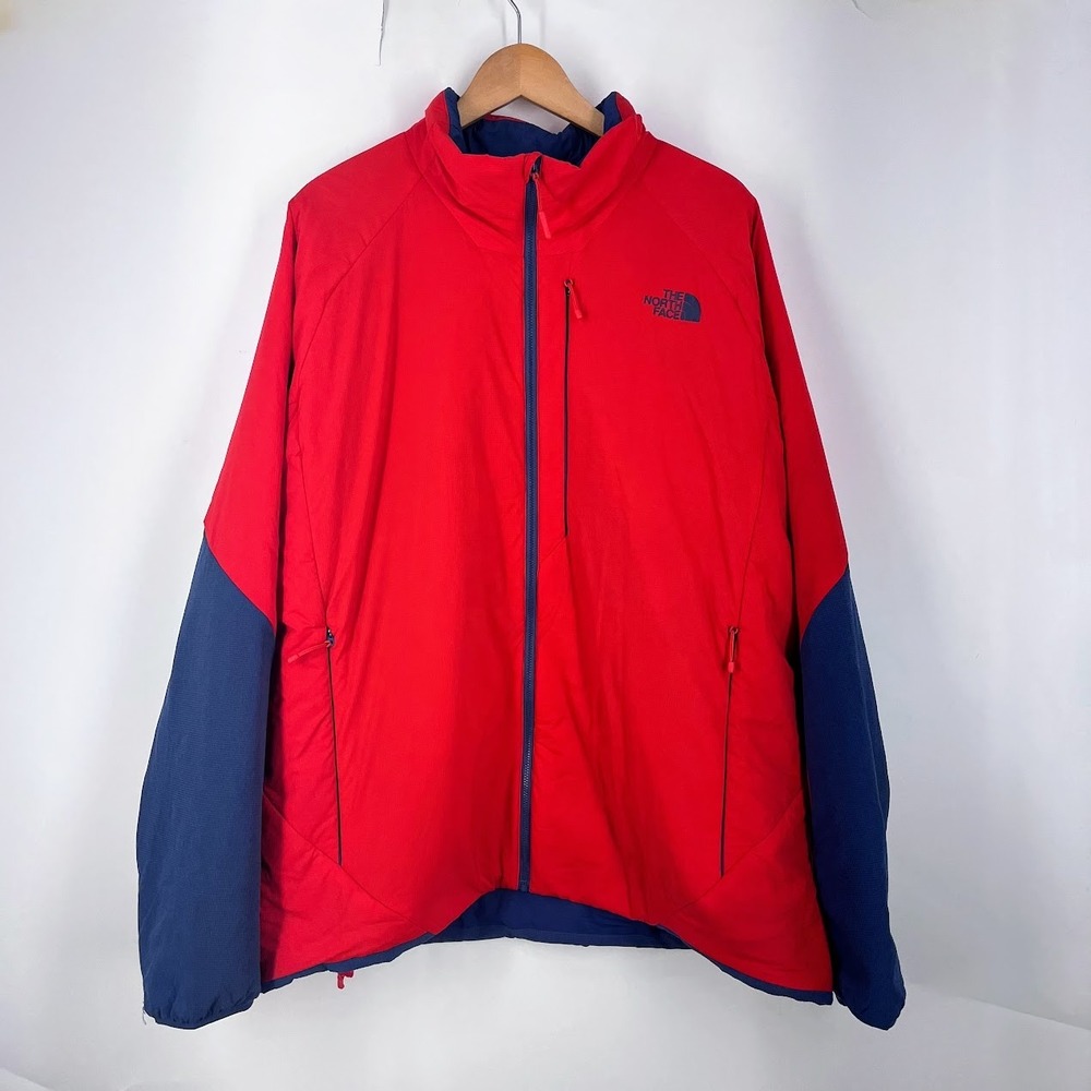 The North Face Ventrix Jacket Mens XXL Red Navy Blue Full Zip Active Insulated